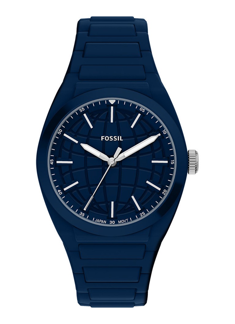 Fossil Heren Everett horloge FS6177 in de kleur Blauw