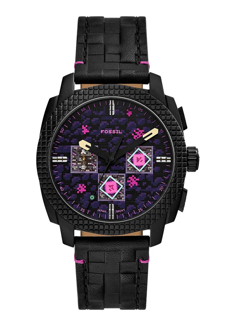 Fossil Heren Minecraft horloge LE1252 - Limited Edition in de kleur Zwart