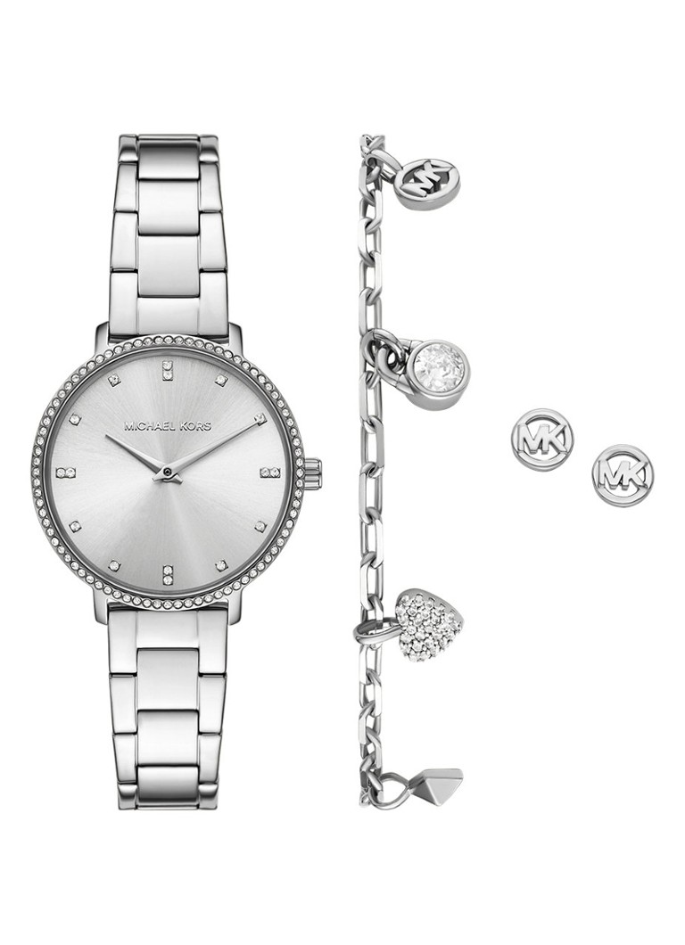 Michael Kors Dames Pyper horloge MK7647SET in de kleur Zilver