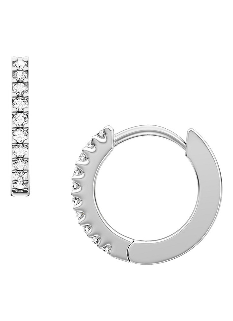 Fossil Dames Ellis oorringen met zirkonia JA7347040 in de kleur Zilver