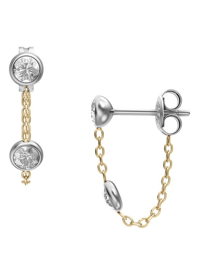 Fossil Dames Ellis oorstekers met zirkonia JF05019998 in de kleur Zilver