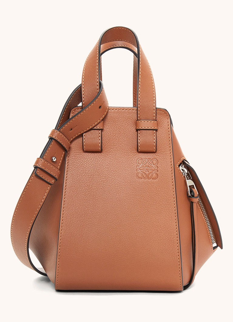LOEWE Dames Hammock handtas van kalfsleer in de kleur Camel