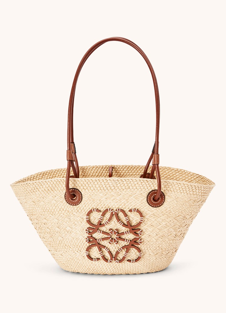 LOEWE Dames Anagram Basket Small shopper met kalfsleren details in de kleur Bruin