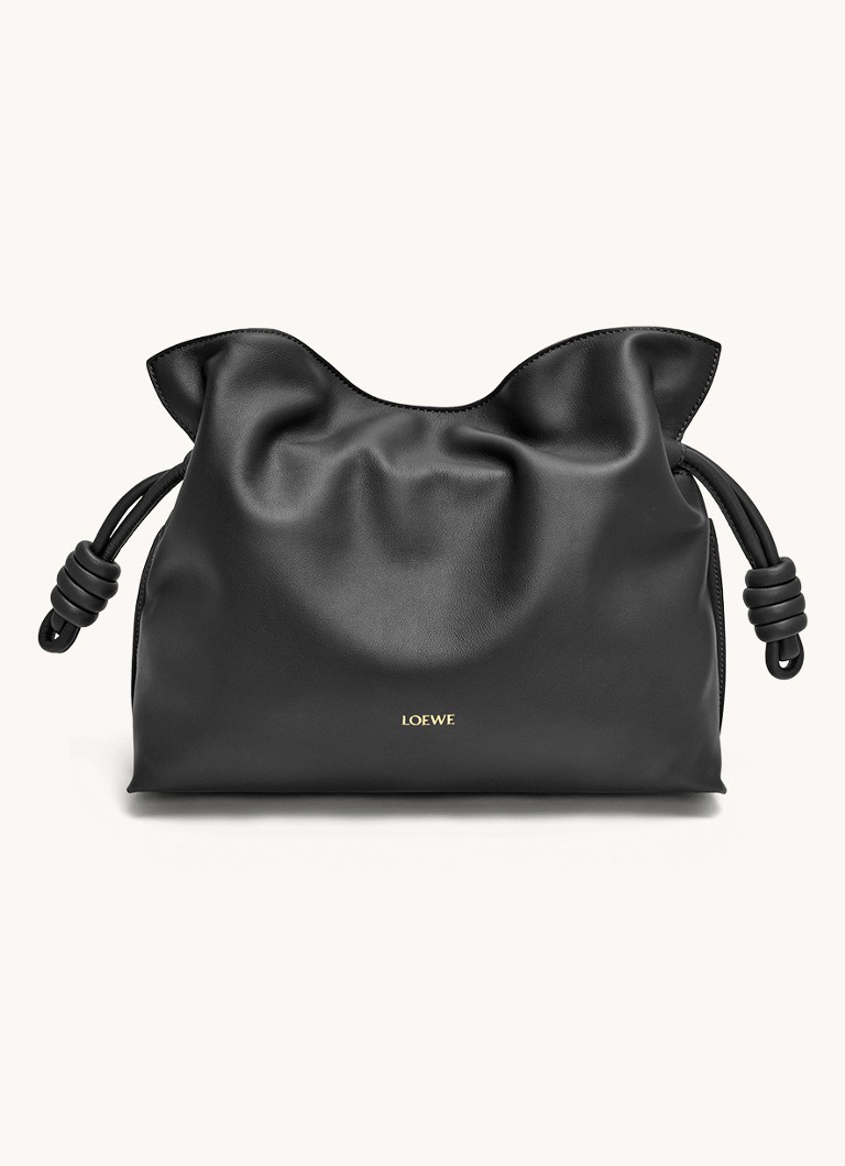 LOEWE Dames Flamenco clutch van kalfsleer in de kleur Zwart