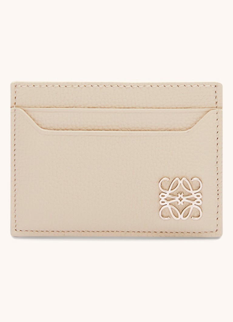 LOEWE Dames Anagram Small pasjeshouder van kalfsleer in de kleur Gebroken wit