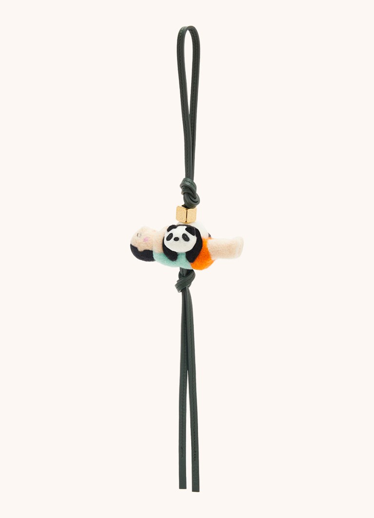 LOEWE Dames Panda tasbedel van kalfsleer in de kleur Bronsgroen