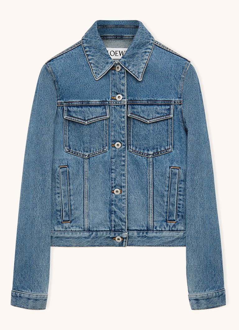 LOEWE Dames Anagram spijkerjas met borstzakken en steekzakken in de kleur Denim