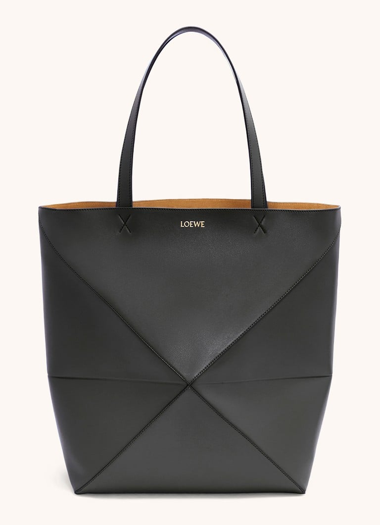 LOEWE Heren Puzzle Fold Large shopper van kalfsleer in de kleur Zwart