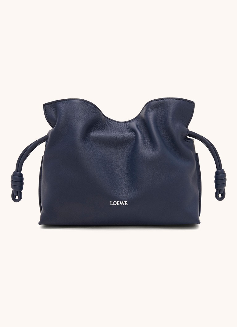LOEWE Dames Flamenco Mini clutch van kalfsleer in de kleur Donkerblauw