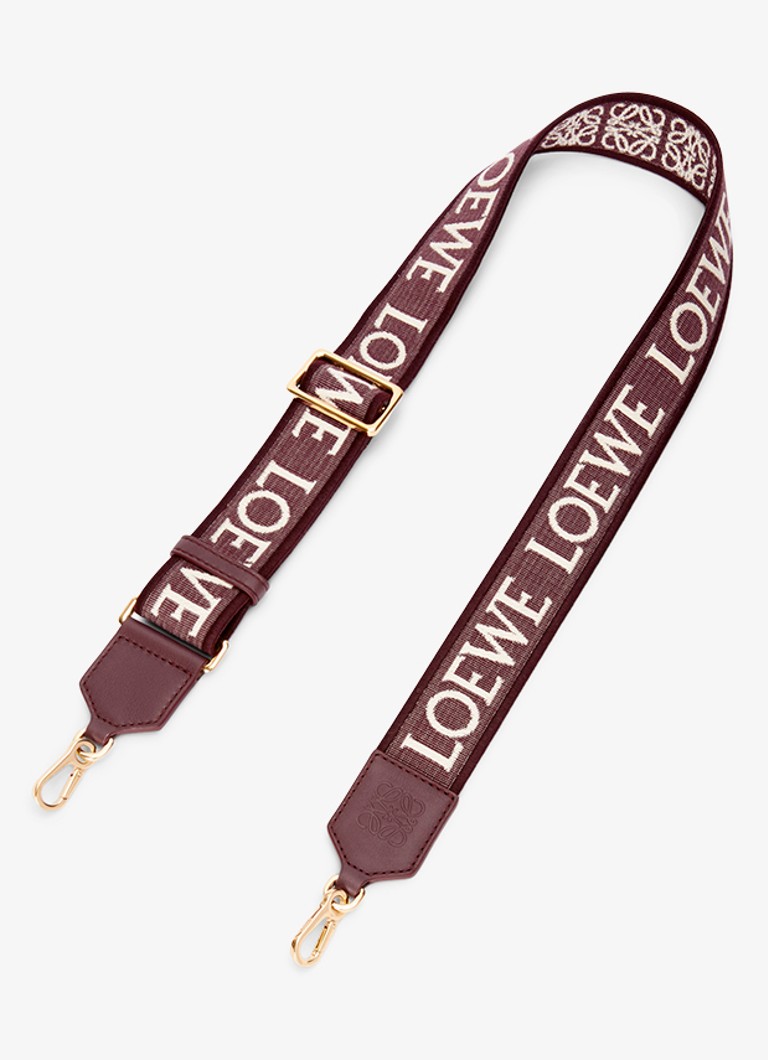 LOEWE Dames Anagram schouderriem met kalfsleren details in de kleur Bordeauxrood