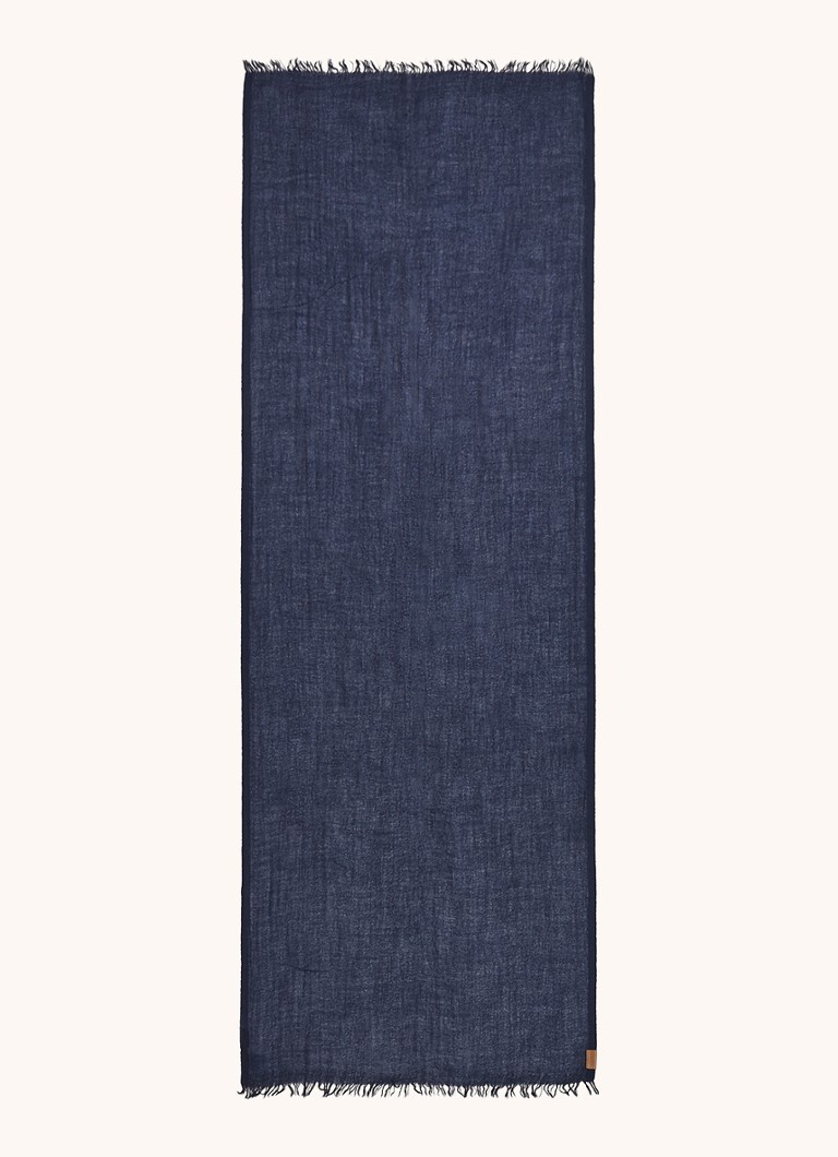 LOEWE Dames Sjaal van kasjmier 195 x 70 cm in de kleur Donkerblauw