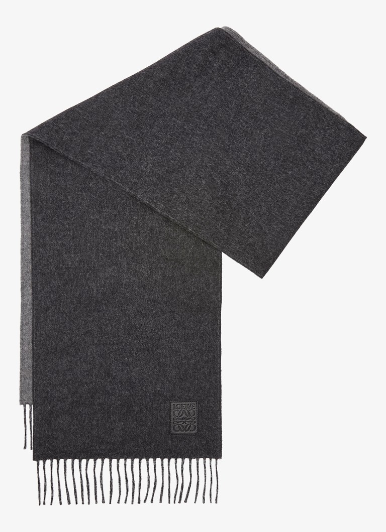 LOEWE Dames Sjaal in kasjmierblend 180 x 28 cm in de kleur Grijsmele