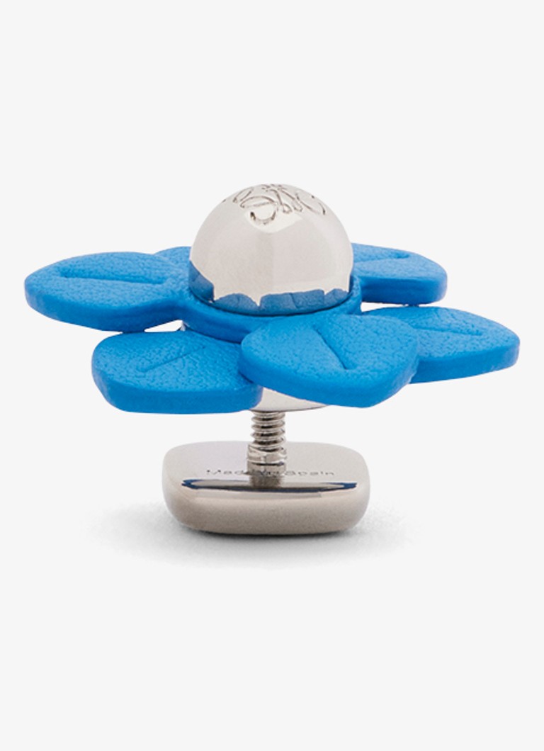 LOEWE Dames Flower tasbedel van kalfsleer in de kleur Blauw