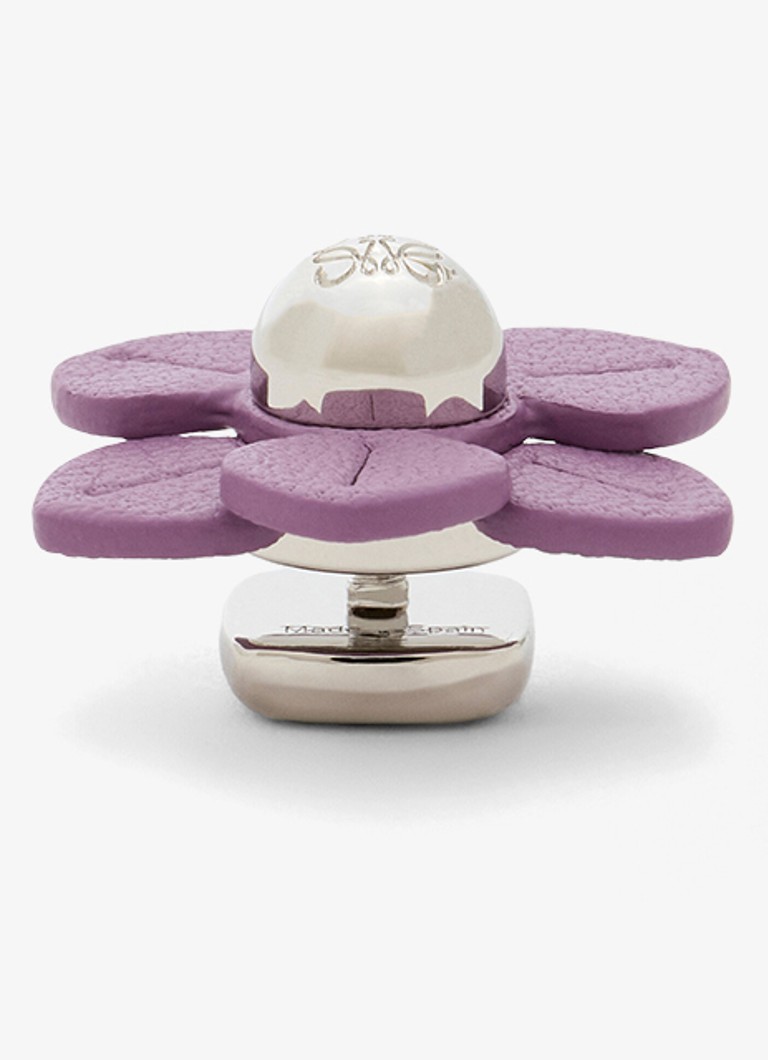 LOEWE Dames Flower tasbedel van kalfsleer in de kleur Paars