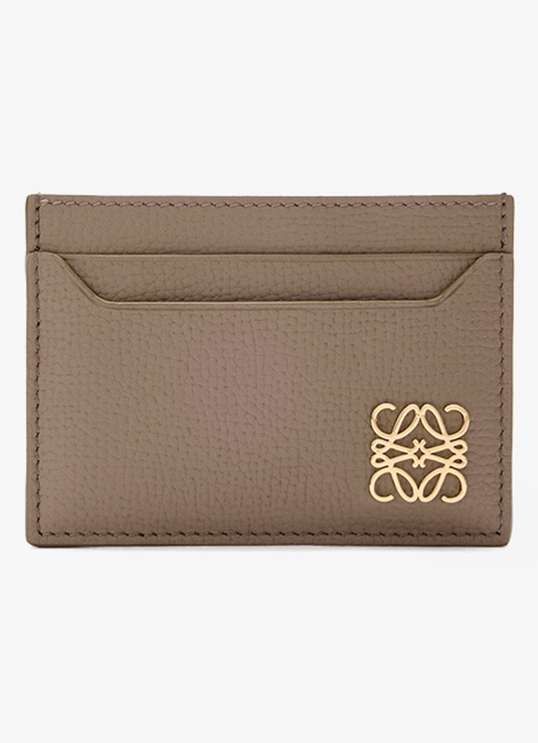 LOEWE Dames Anagram pasjeshouder van kalfsleer in de kleur Taupe