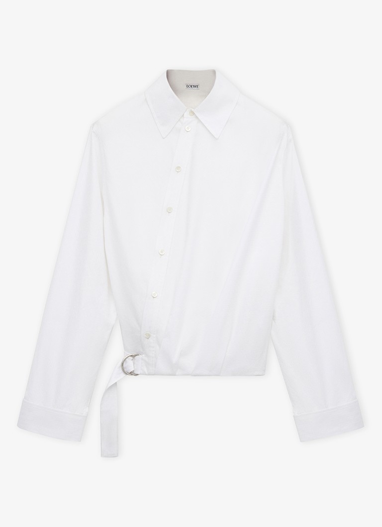 LOEWE Dames Blouse met ceintuur in de kleur Wit