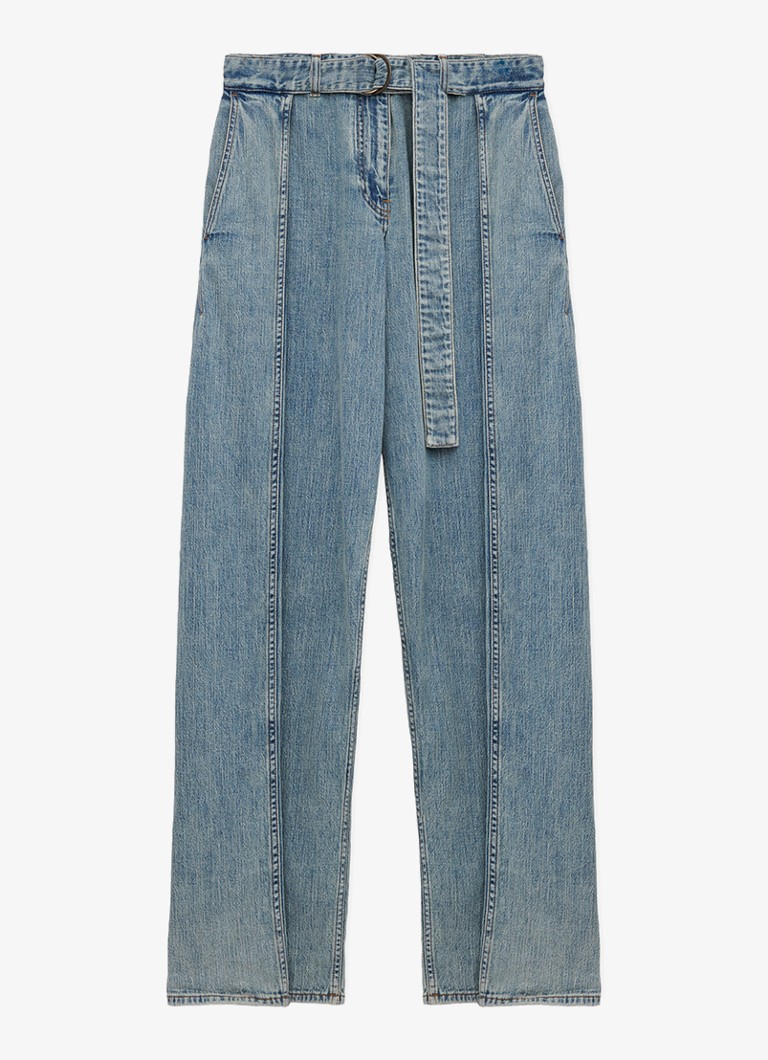 LOEWE Dames High waist wide leg jeans met ceintuur in de kleur Indigo
