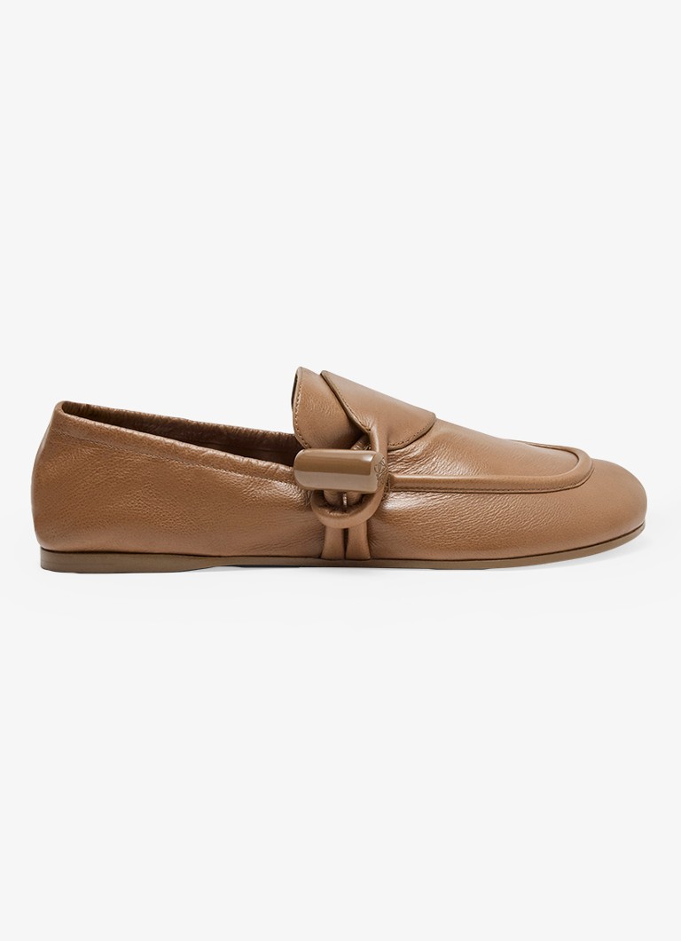 LOEWE Dames Toggle loafer van kalfsleer in de kleur Bruin