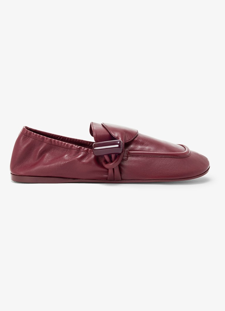LOEWE Dames Toggle loafer van kalfsleer in de kleur Donkerrood