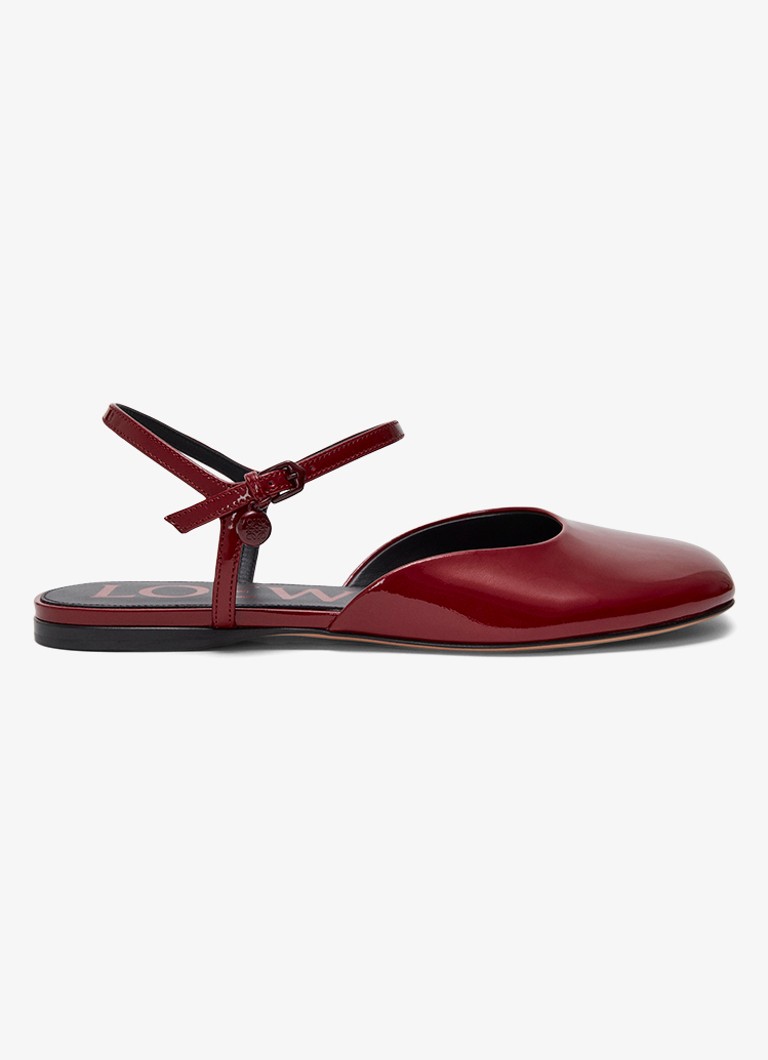 LOEWE Dames Toy sandaal van lakleer in de kleur Donkerrood