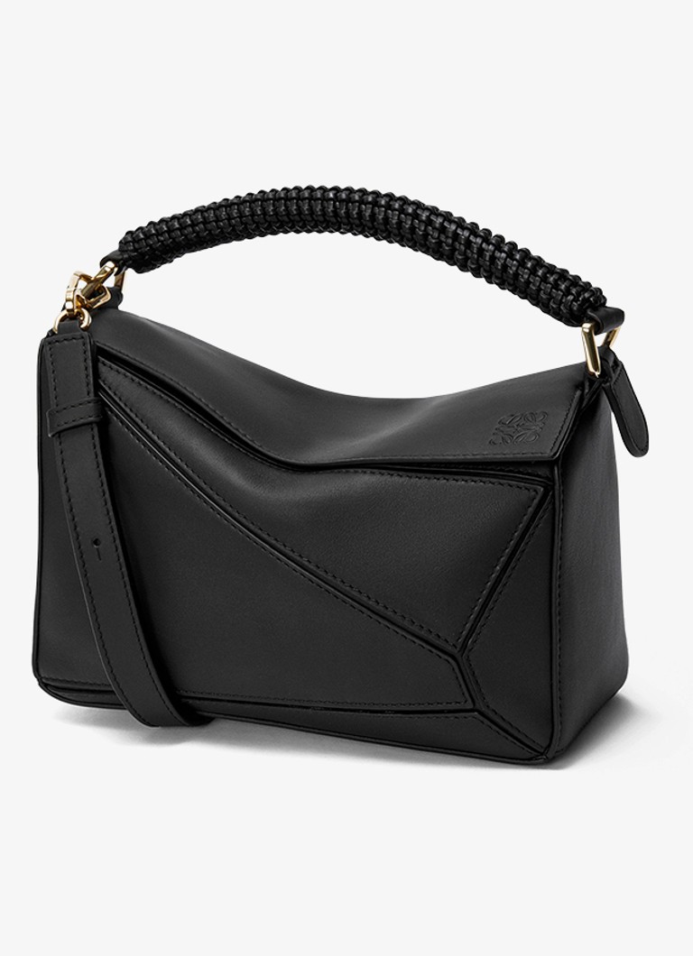 LOEWE Dames Puzzle Small handtas van kalfsleer in de kleur Zwart