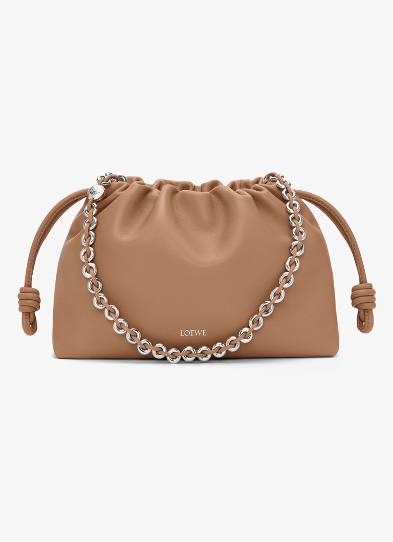 LOEWE Dames Flamenco Medium schoudertas van leer in de kleur Bruin