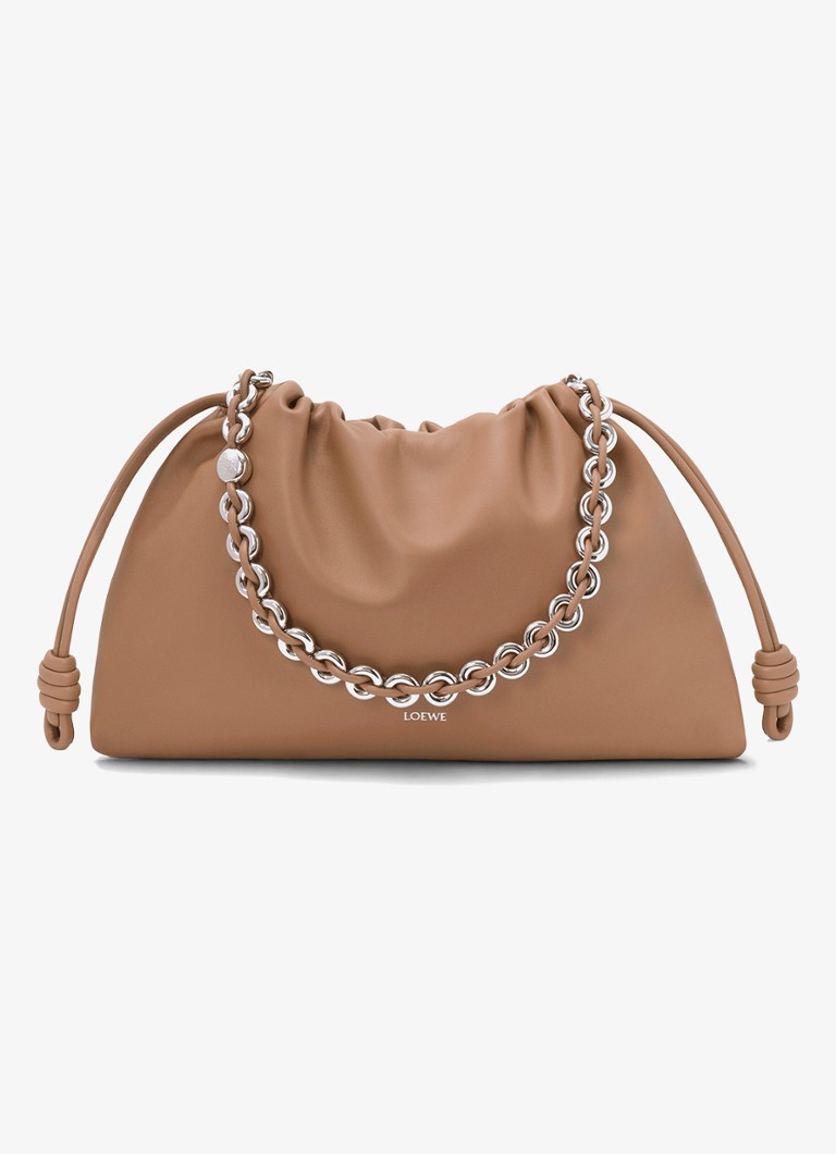 LOEWE Dames Flamenco Large schoudertas van leer in de kleur Bruin
