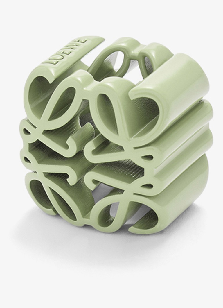 LOEWE Dames Bombe Anagram Dice tasbedel met logo in de kleur Lichtgroen