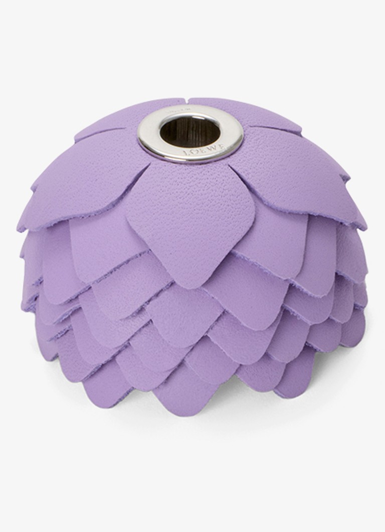 LOEWE Dames Flower Dice tasbedel van kalfsleer in de kleur Paars