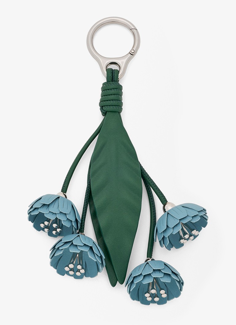 LOEWE Dames Flower Pistil tasbedel van kalfsleer in de kleur Blauw