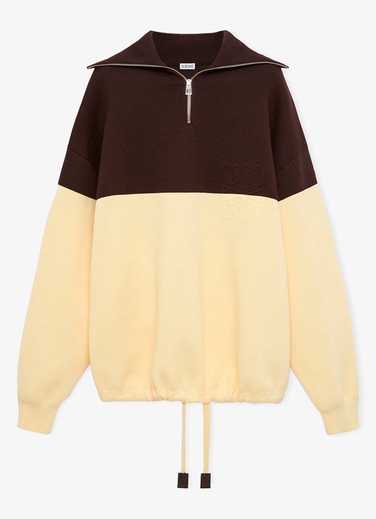 LOEWE Dames Oversized schipperstrui met logo in de kleur Bruin