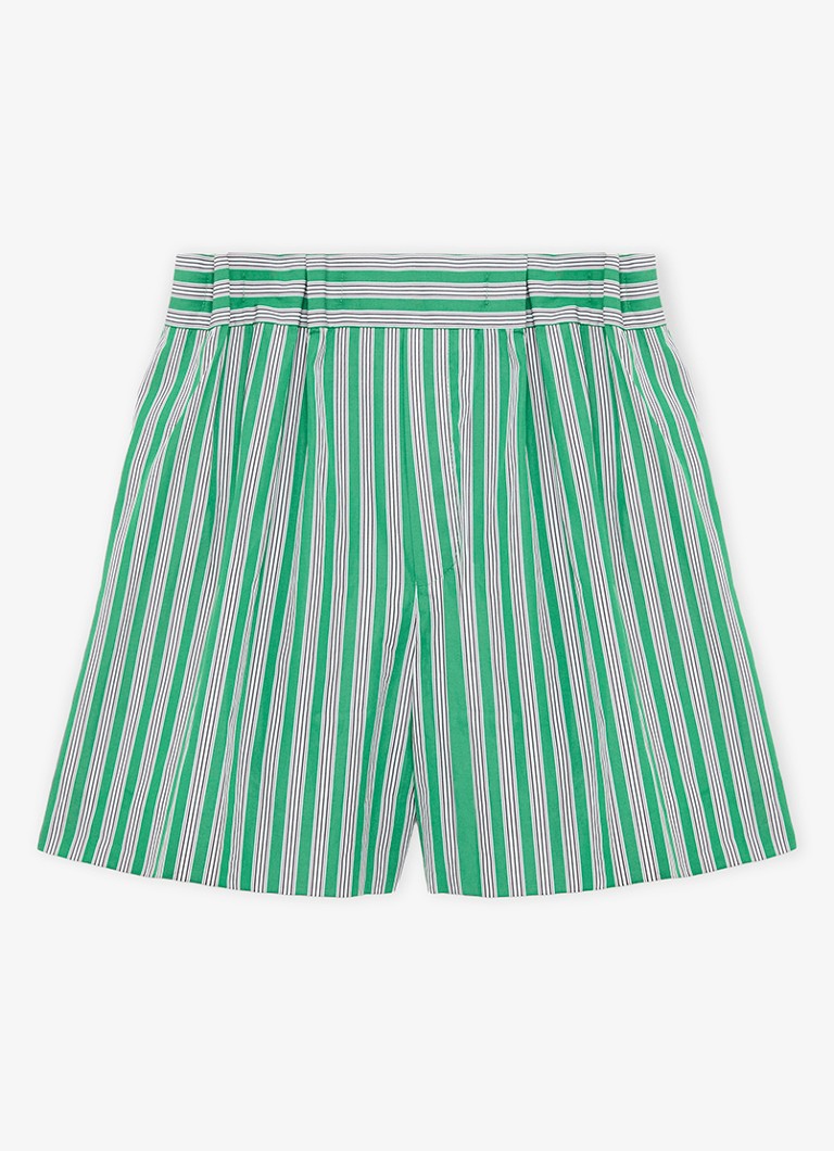 LOEWE Dames High waist wide fit korte broek met streepprint in de kleur Groen