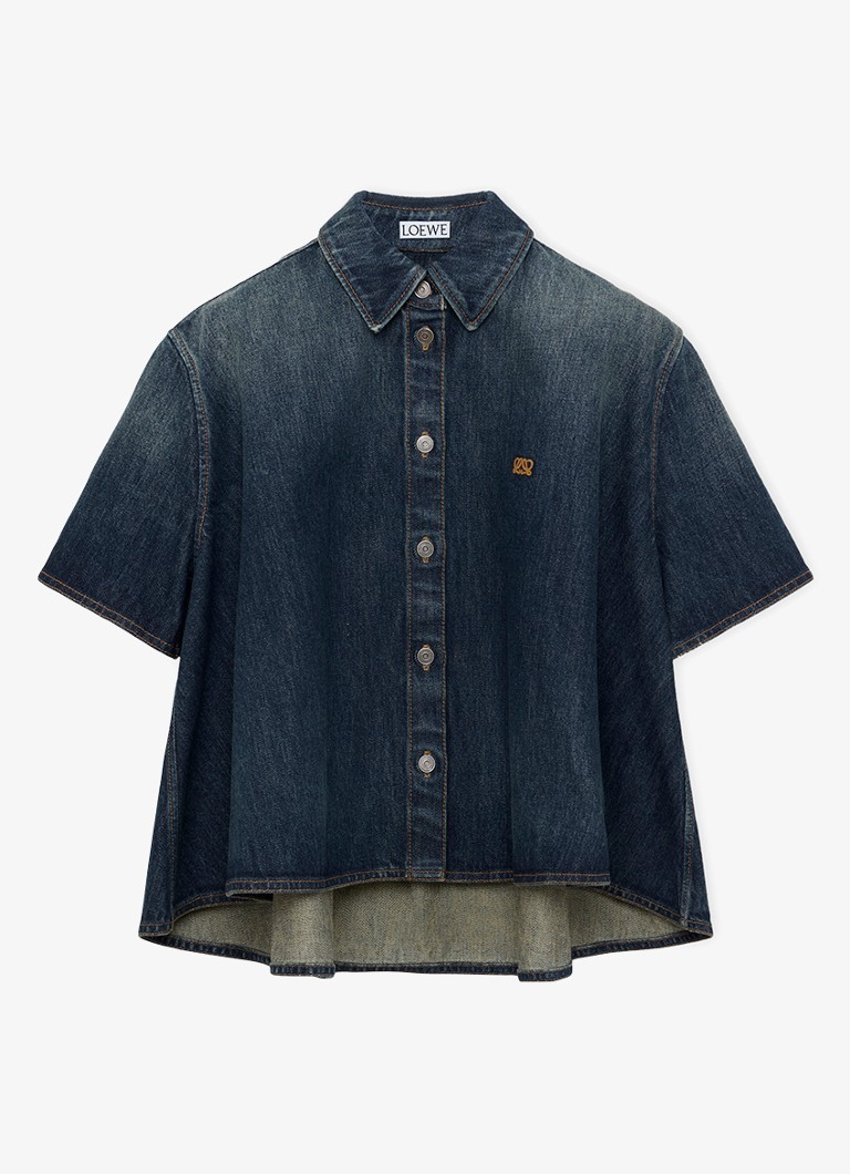 LOEWE Dames Blouse van denim in de kleur Donkerblauw