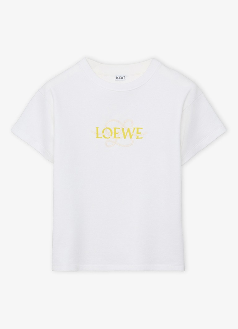 LOEWE Dames T shirt met logoborduring in de kleur Wit