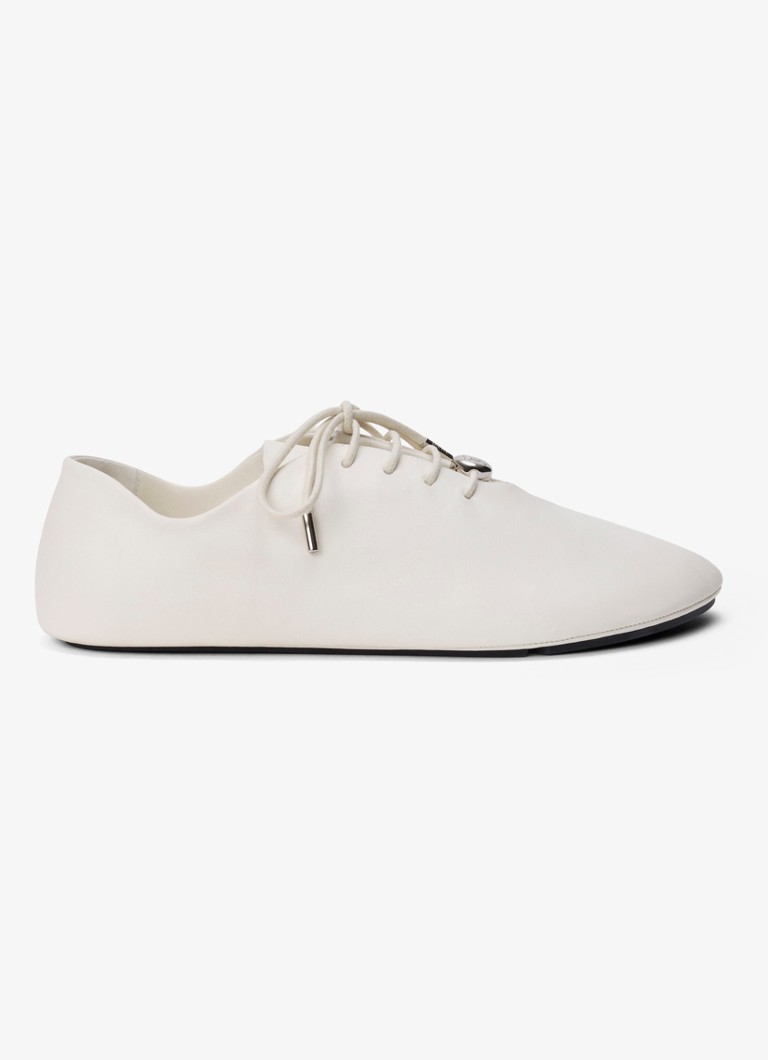 LOEWE Dames Pebble Soft Lace-Up sneaker van kalfsleer in de kleur Wit