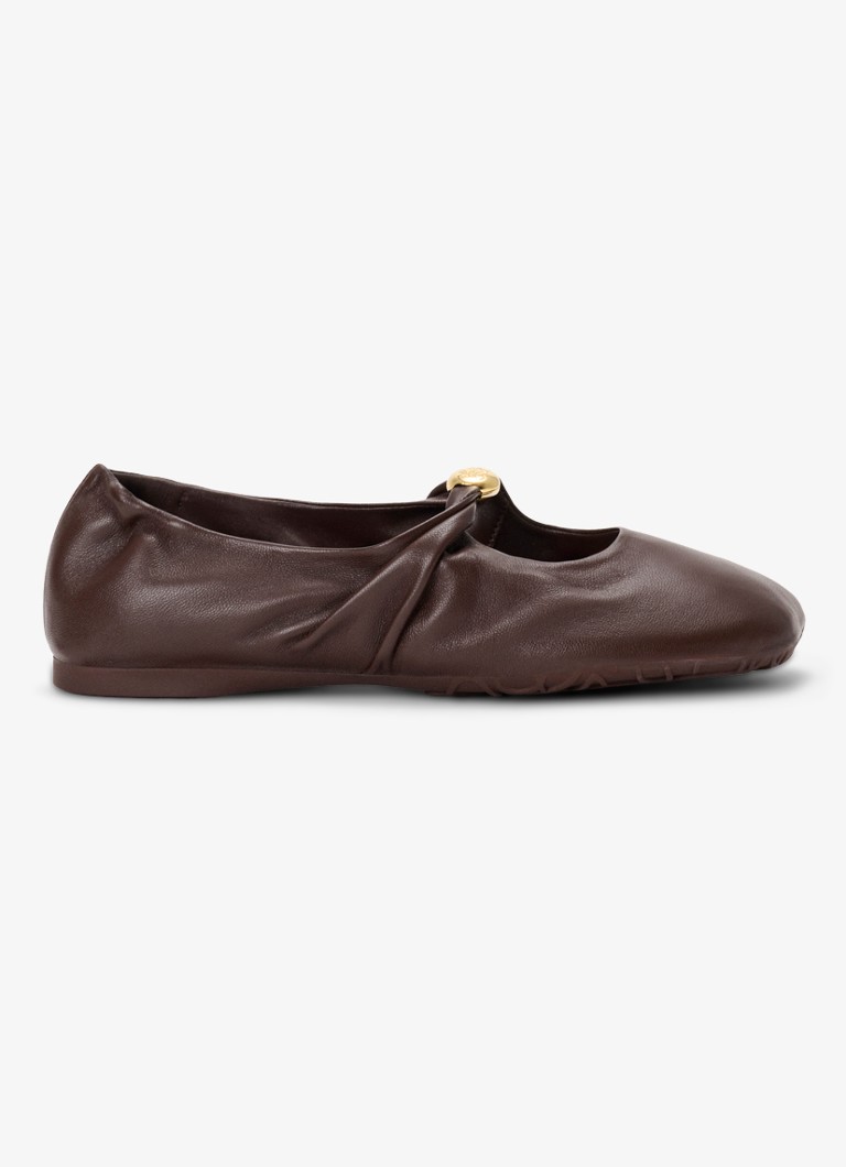 LOEWE Dames Pebble Soft ballerina van lamsleer in de kleur Bruin