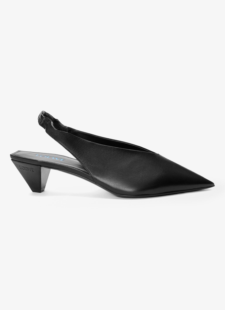 LOEWE Dames Origami Cubic slingback van lamsleer in de kleur Zwart