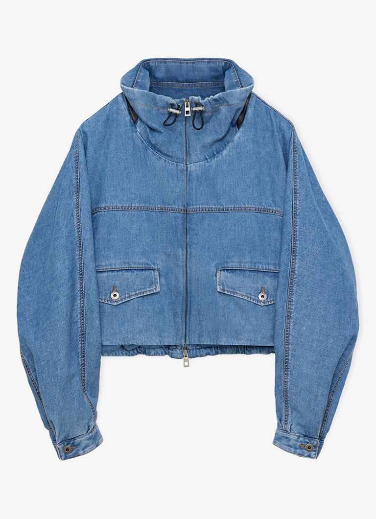 LOEWE Dames Jack van denim met opstaande kraag in de kleur Indigo