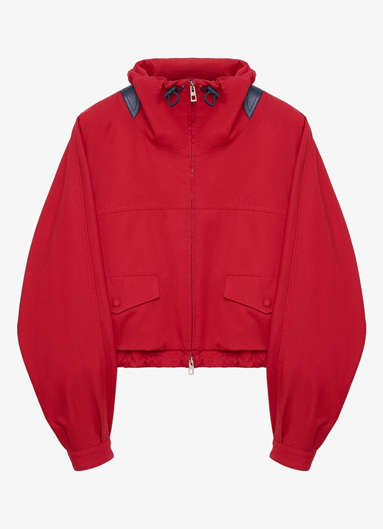 LOEWE Dames Jack in zijdeblend met logoborduring in de kleur Rood