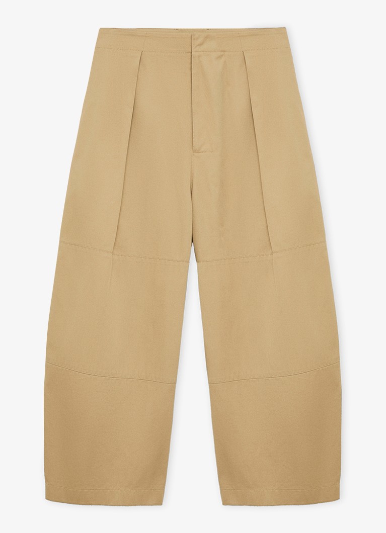 LOEWE Dames High waist balloon fit cropped pantalon met steekzakken in de kleur Beige