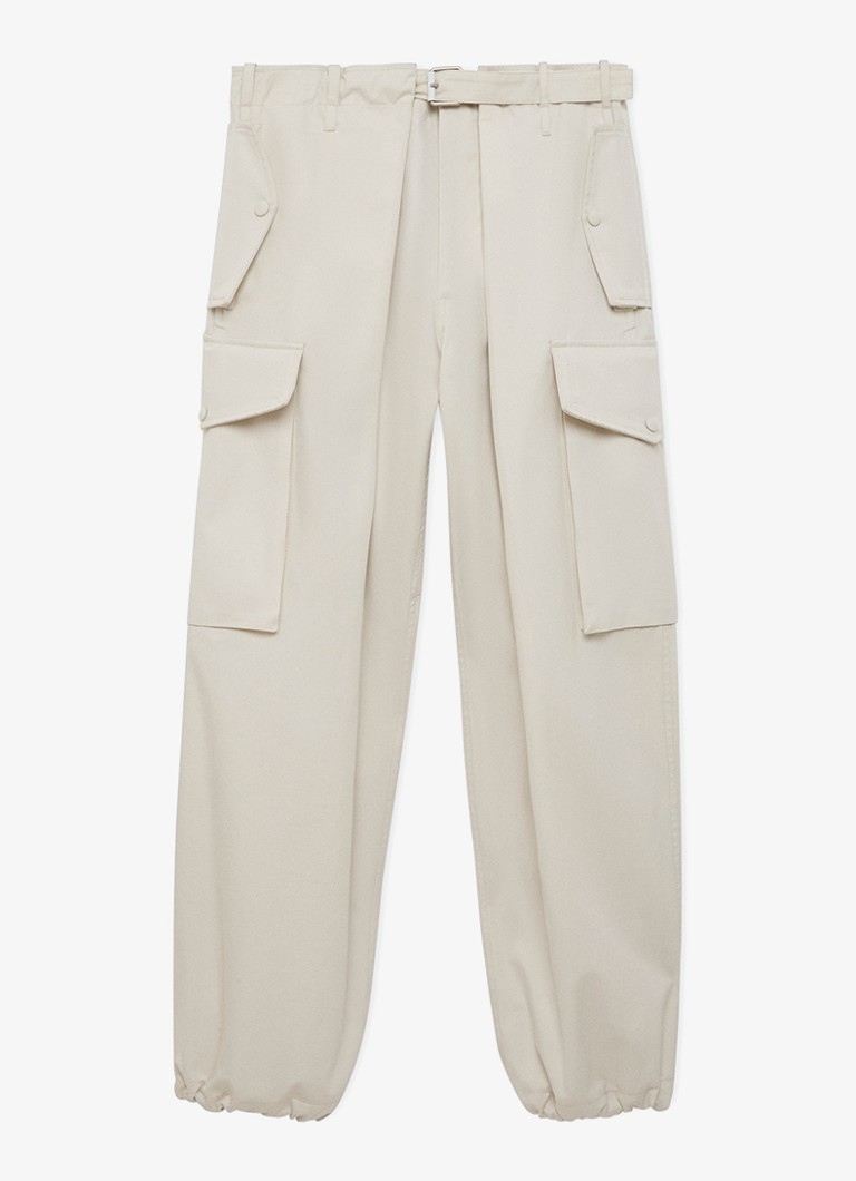 LOEWE Dames High waist wide leg jeans met klepzakken in de kleur Gebroken wit