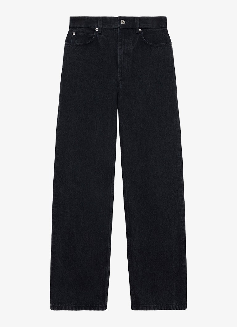 LOEWE Dames High waist straight leg jeans met gekleurde wassing in de kleur Zwart