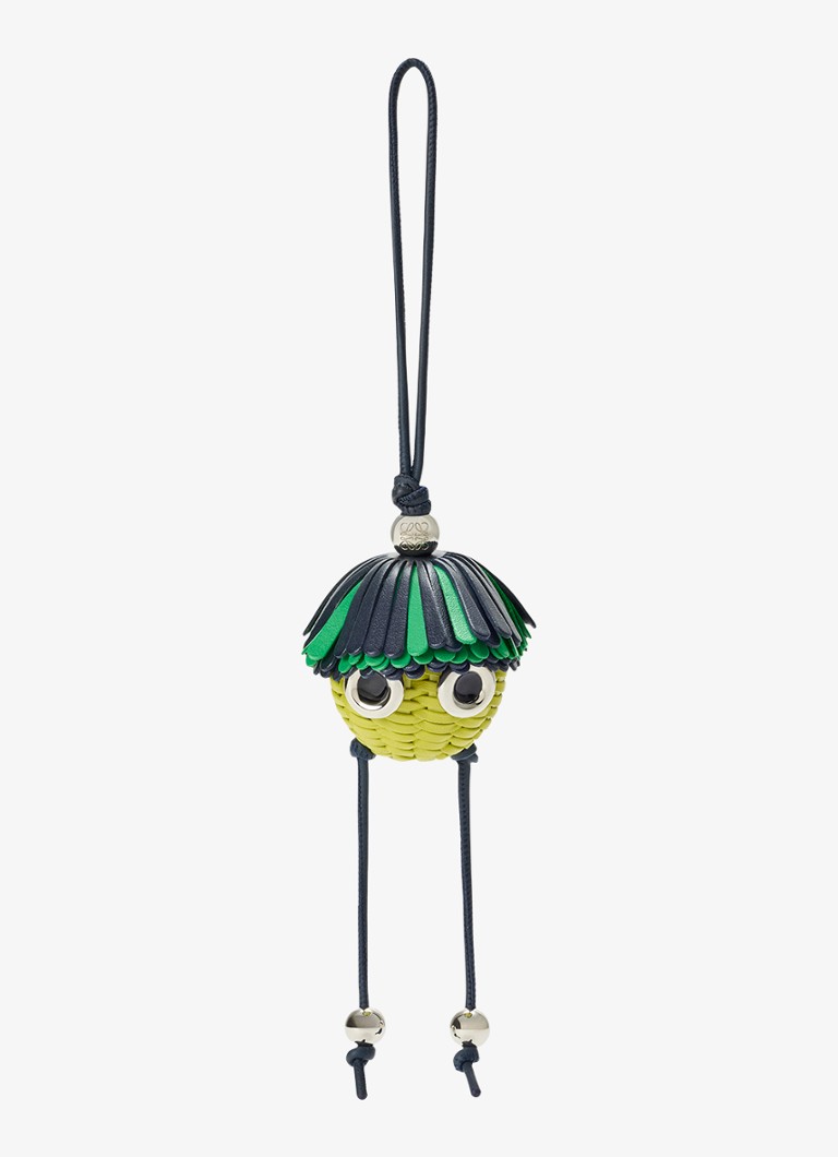 LOEWE Dames Loomie tasbedel van leer in de kleur Groen