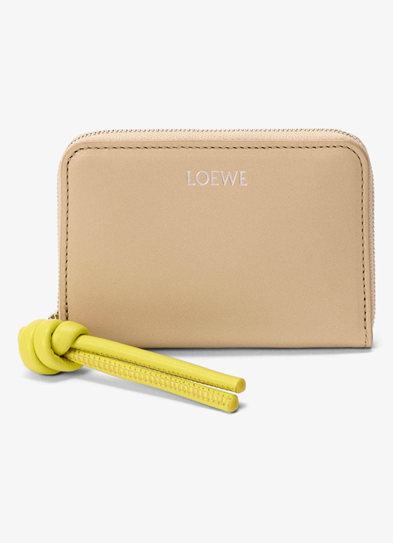 LOEWE Dames Knot portemonnee van kalfsleer in de kleur Beige