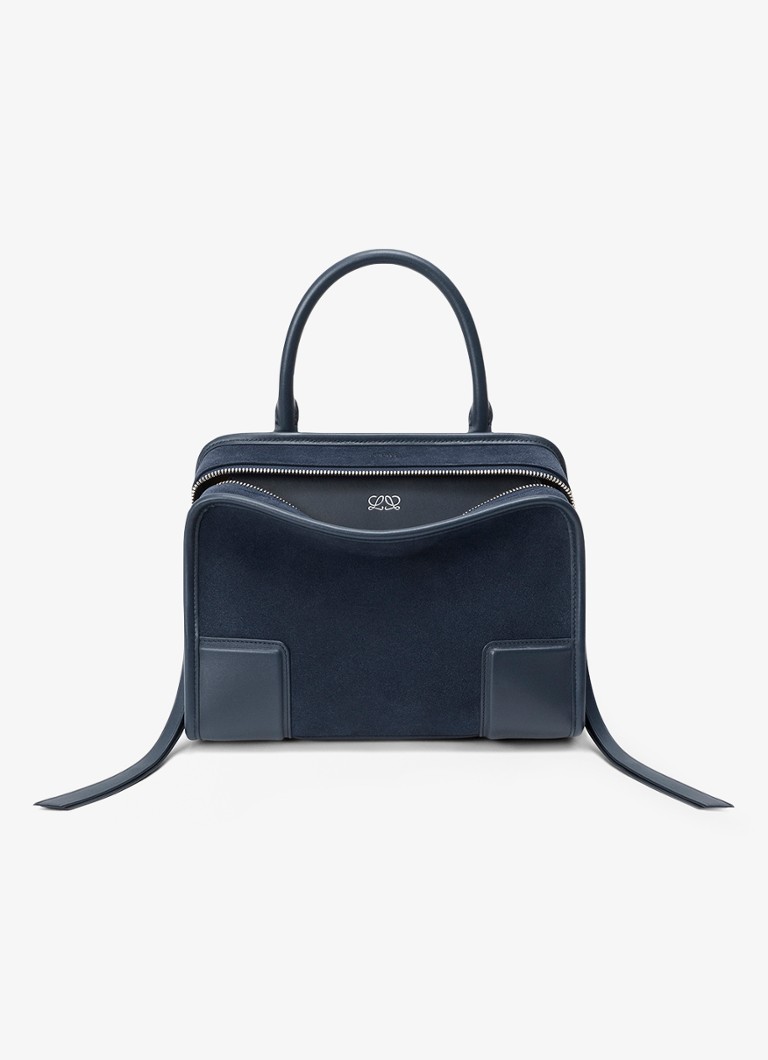 LOEWE Dames Amazona Small handtas van kalfsleer in de kleur Donkerblauw