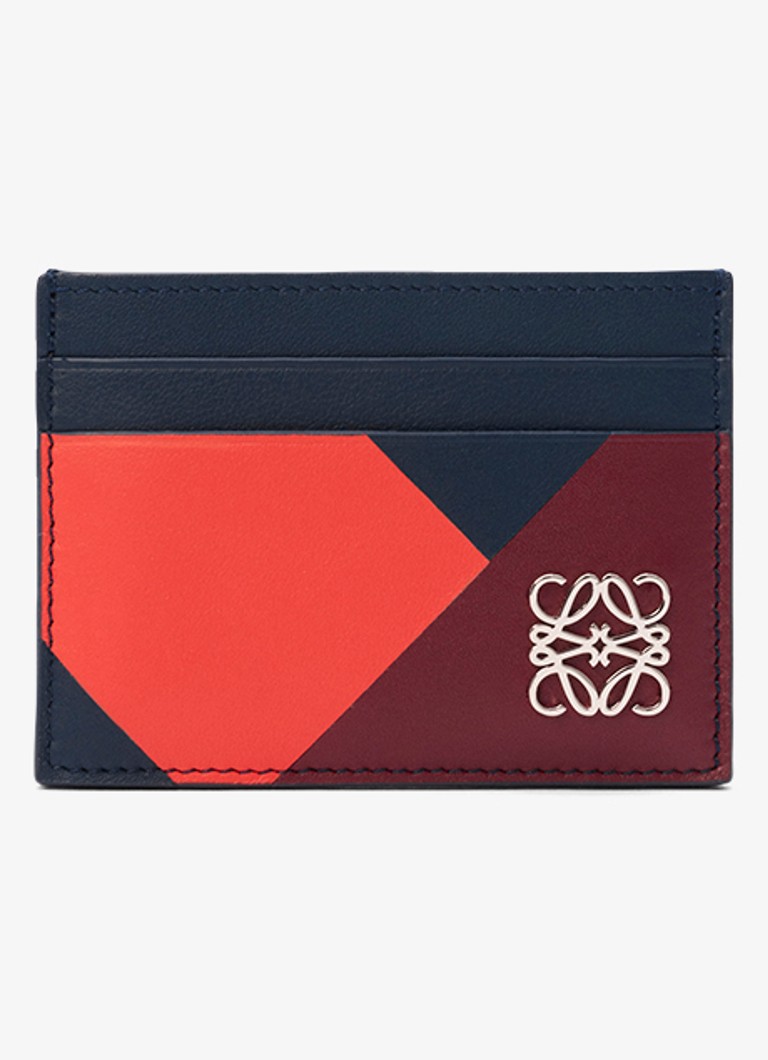 LOEWE Dames Anagram pasjeshouder van kalfsleer in de kleur Donkerblauw