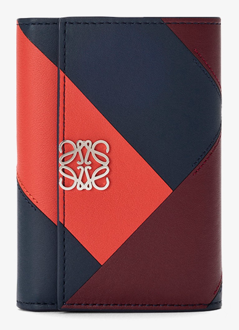 LOEWE Dames Anagram Small portemonnee van kalfsleer in de kleur Donkerblauw