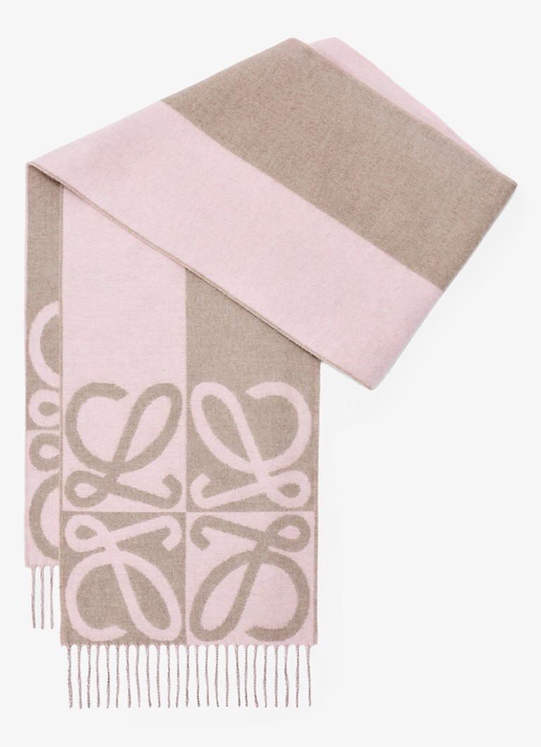 LOEWE Dames Sjaal in kasjmierblend 28 x 180 cm in de kleur Lichtroze