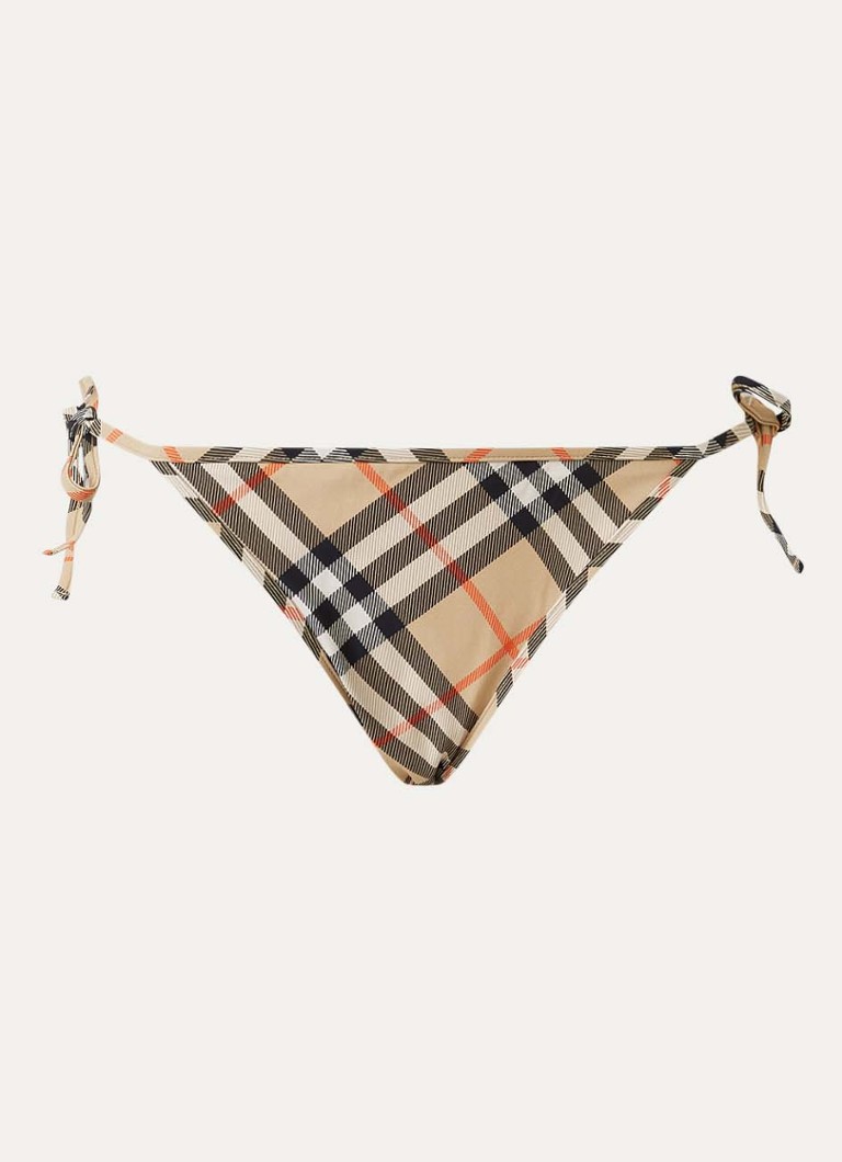 Burberry Dames Bikinislip met brazilian ruitdessin in de kleur Beige, maat: XS