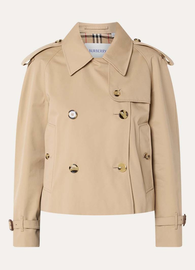 Burberry Heren Double-breasted trenchcoat met steekzakken in de kleur Beige, maat: M